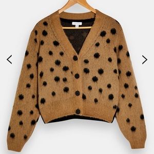 Topshop Mixed Spot Knitted Cardigan